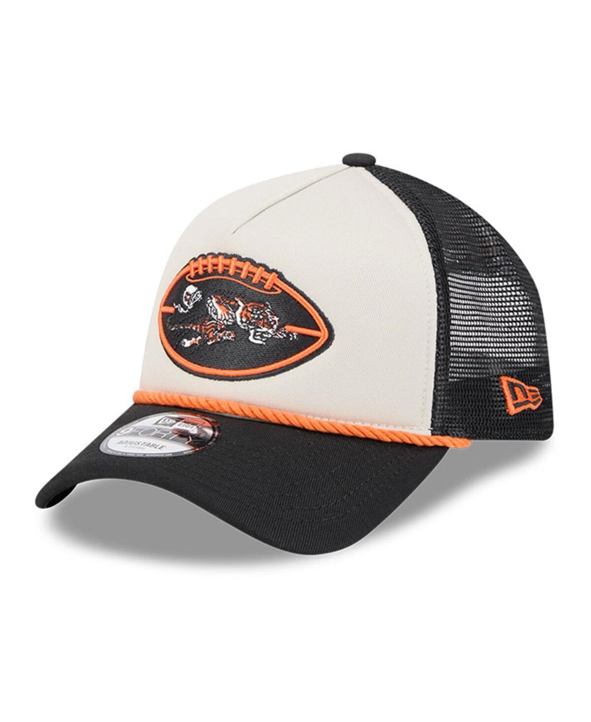 New Era Mens Stone Cincinnati Bengals 2024 Sideline Historic 9FORTY A-Frame Trucker Adjustable Hat - Stone, Black Product Image