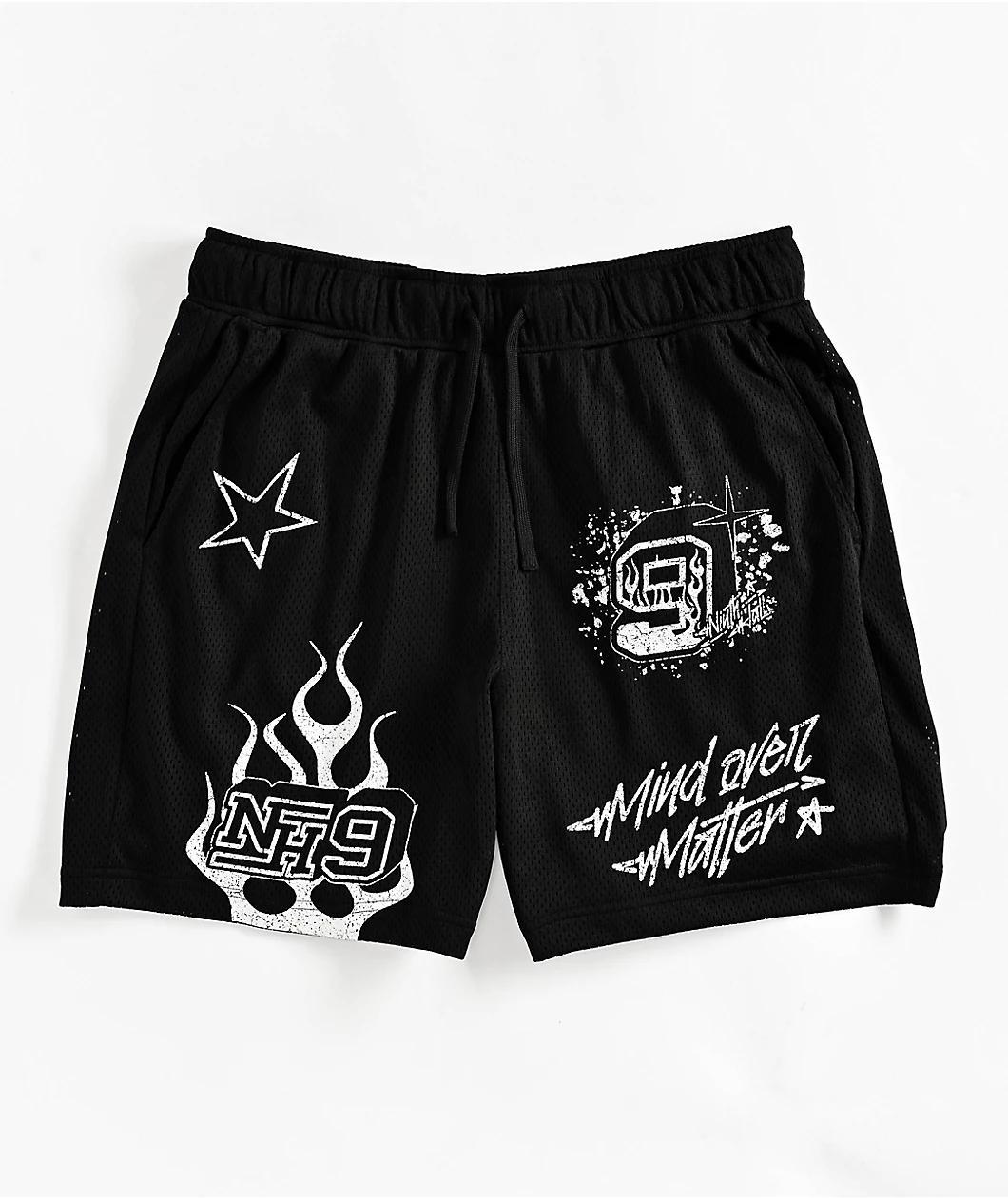 Ninth Hall Mind Over Matter Black Mesh Shorts Product Image