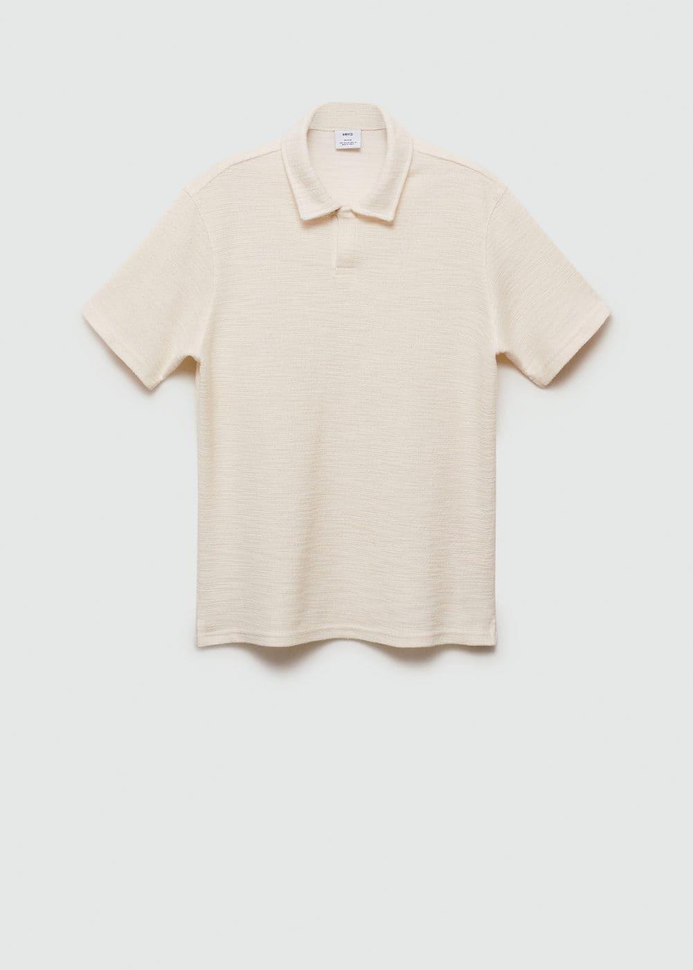 Mango Mens Textured Knit Polo Shirt Product Image