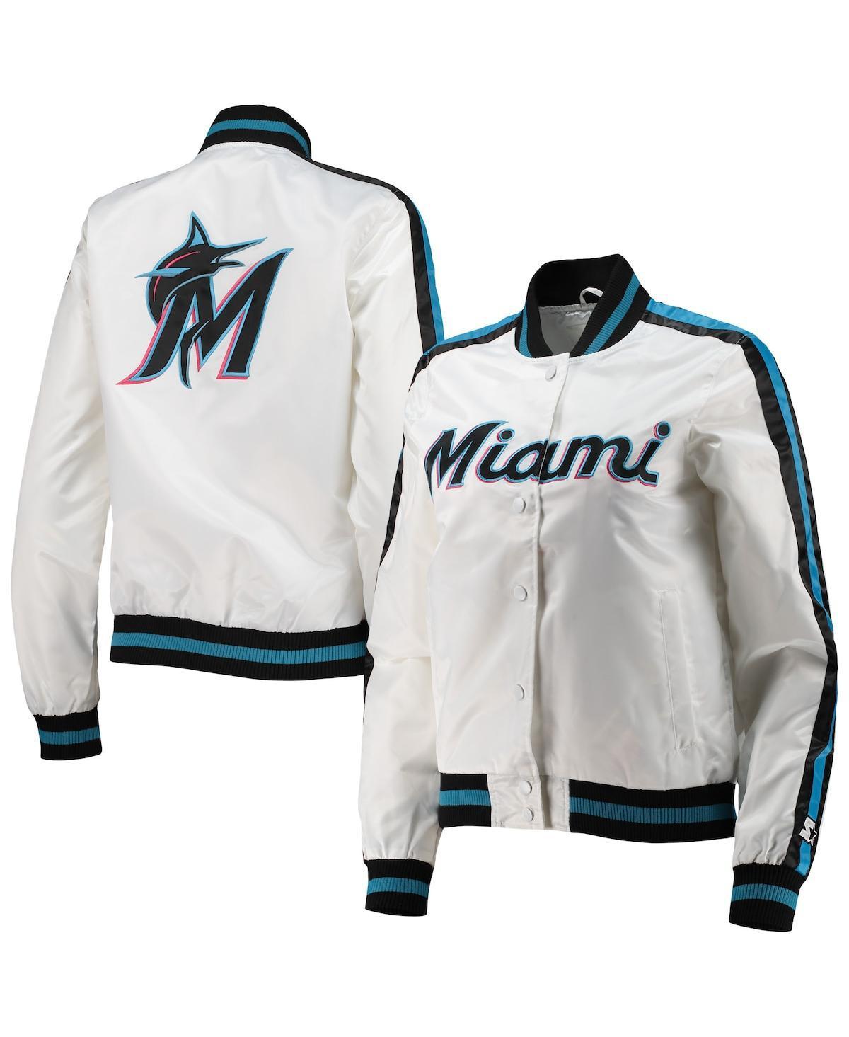 Womens Starter Miami Marlins Hometown Satin Full-Snap Jacket Product Image