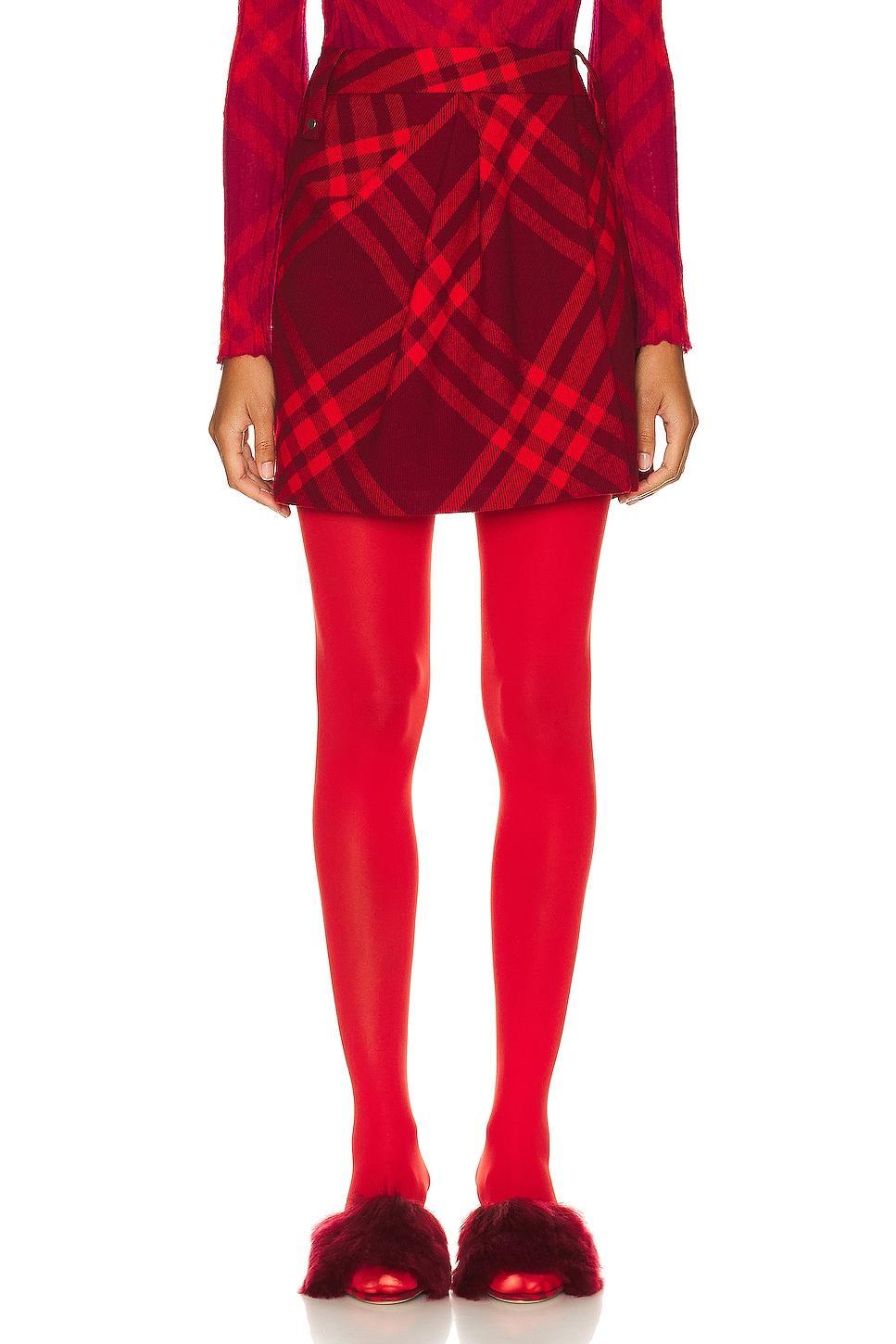 Burberry Check Mini Skirt Red. (also in 2, 4). product image