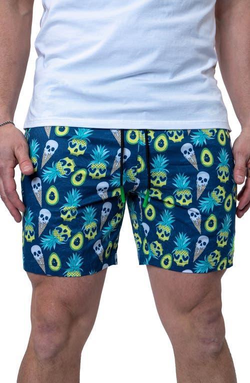 Mens Lion Pineapple Skull Swim Shorts Product Image