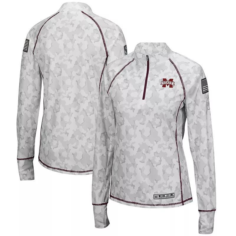 Womens Colosseum Camo Mississippi State Bulldogs OHT Military Appreciation Officer Arctic Lightweight Quarter-Zip Top Product Image