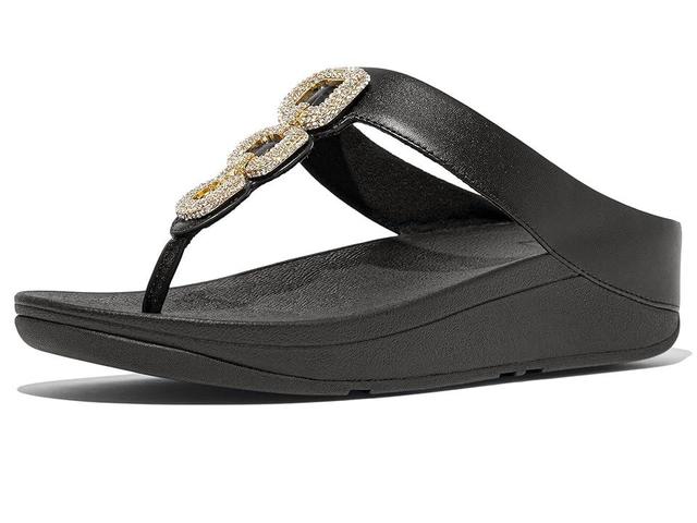 FitFlop Fino Crystal-Chain Leather Toe-Post Sandals Women's Sandals Product Image