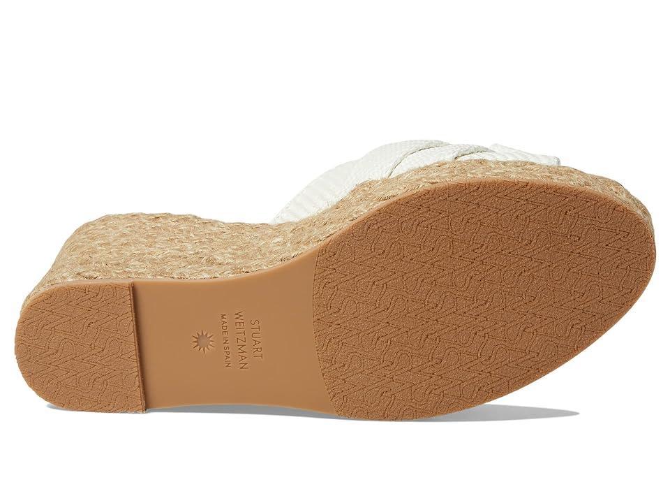 Stuart Weitzman Loveknot Espadrille Wedge Slide (Cream/Natural) Women's Shoes Product Image