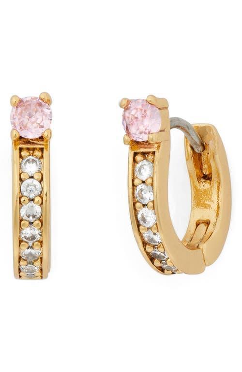 Womens Goldtone & Cubic Zirconia Huggie Hoop Earrings Product Image