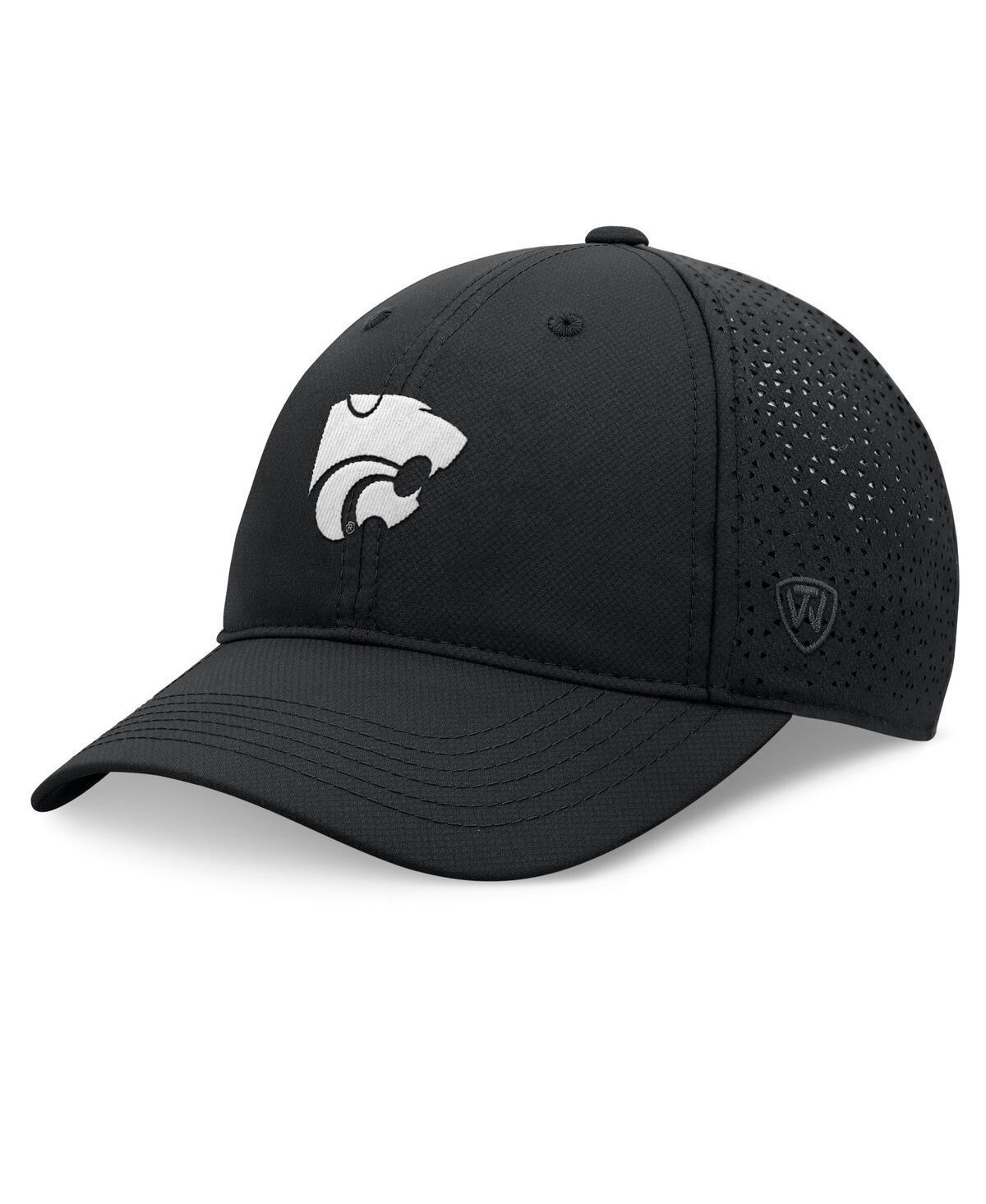 Mens Top of the World Black Kansas State Wildcats Liquesce Trucker Adjustable Hat Product Image