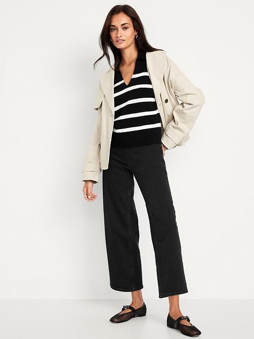 High-Waisted Weekender Pull-On Crop Wide-Leg Jeans Product Image