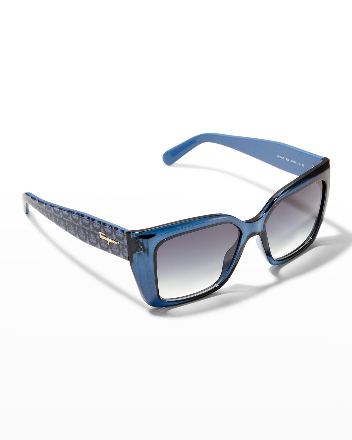 FERRAGAMO Gancini 55mm Gradient Rectangular Sunglasses Product Image