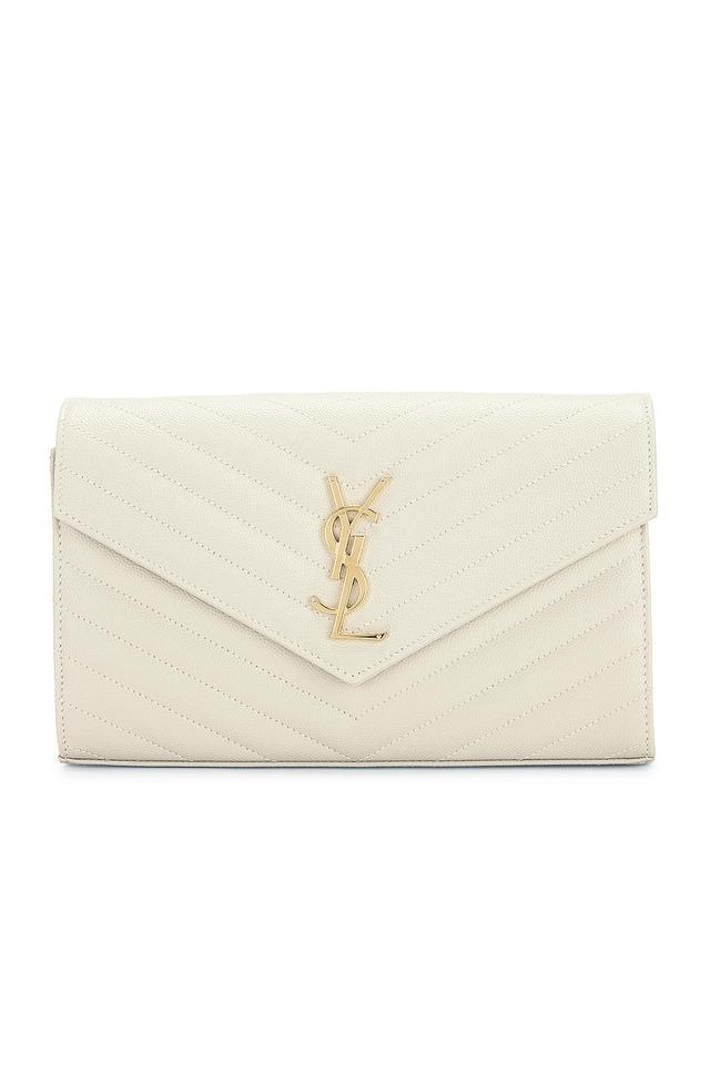 Saint Laurent Classic Chain Wallet Bag in Cream Product Image