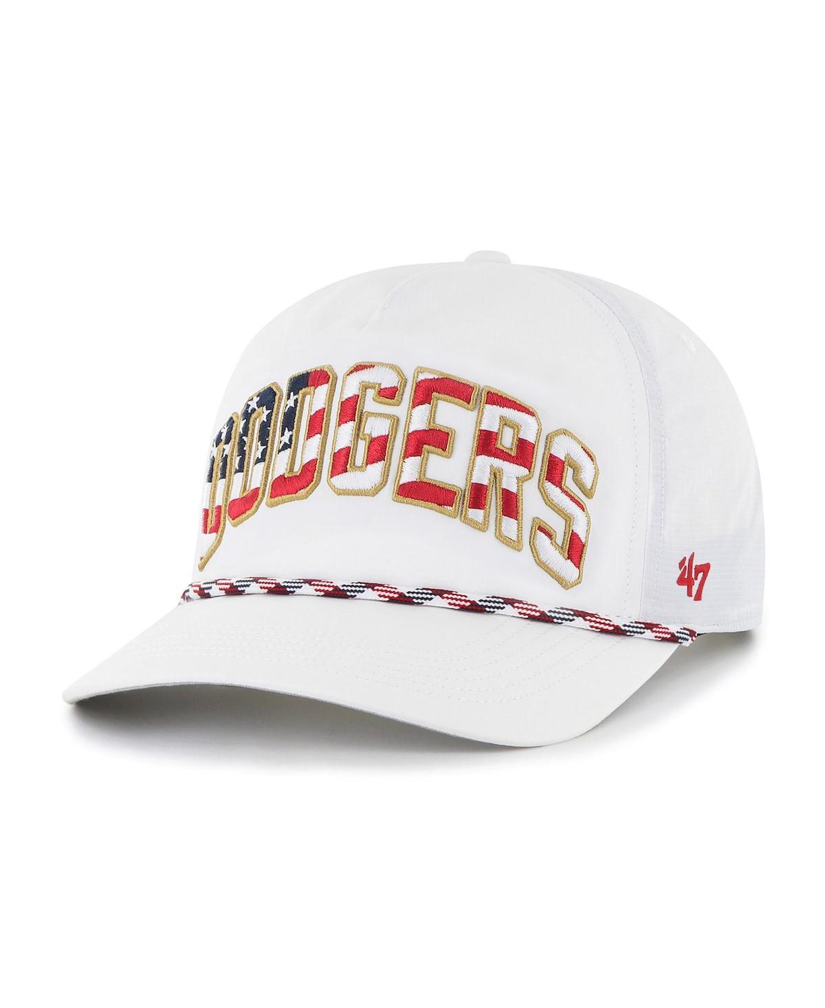 Mens 47 White Los Angeles Dodgers Flag Flutter Hitch Snapback Hat Product Image