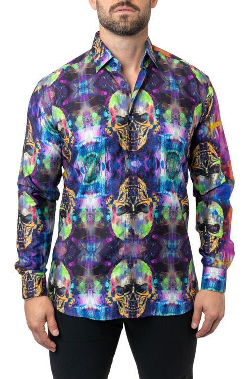 Mens Fibonacci Skull Glow Dress Shirt Product Image