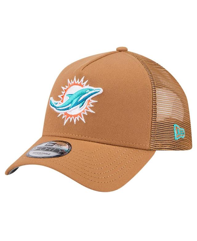 New Era Mens Brown Miami Dolphins Color Pack A-Frame Trucker 9FORTY Adjustable Hat Product Image