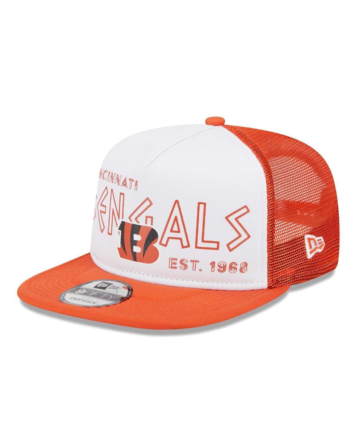 Mens New Era White Cincinnati Bengals Banger 9FIFTY Trucker Snapback Hat - White Product Image