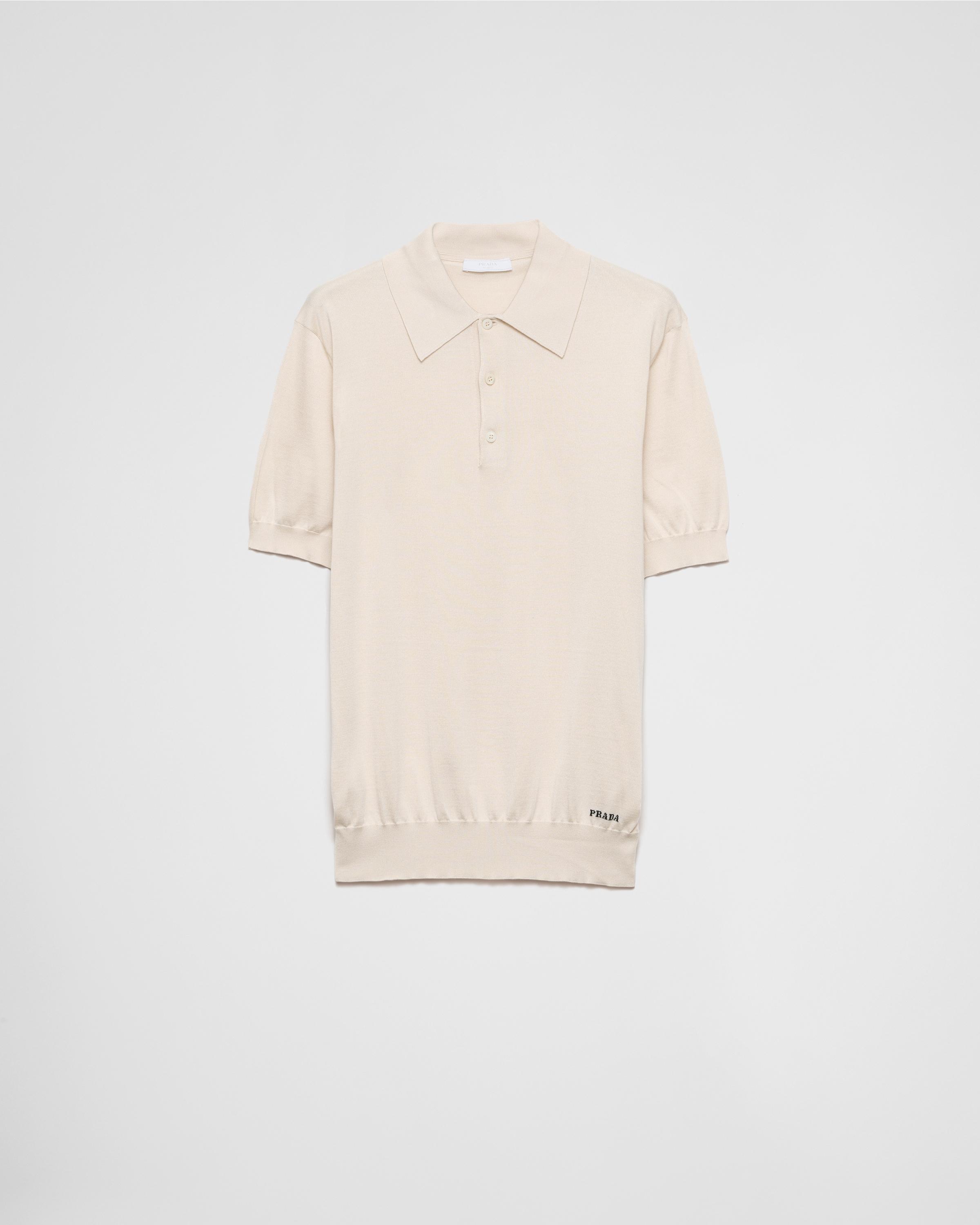 Silk polo shirt Product Image