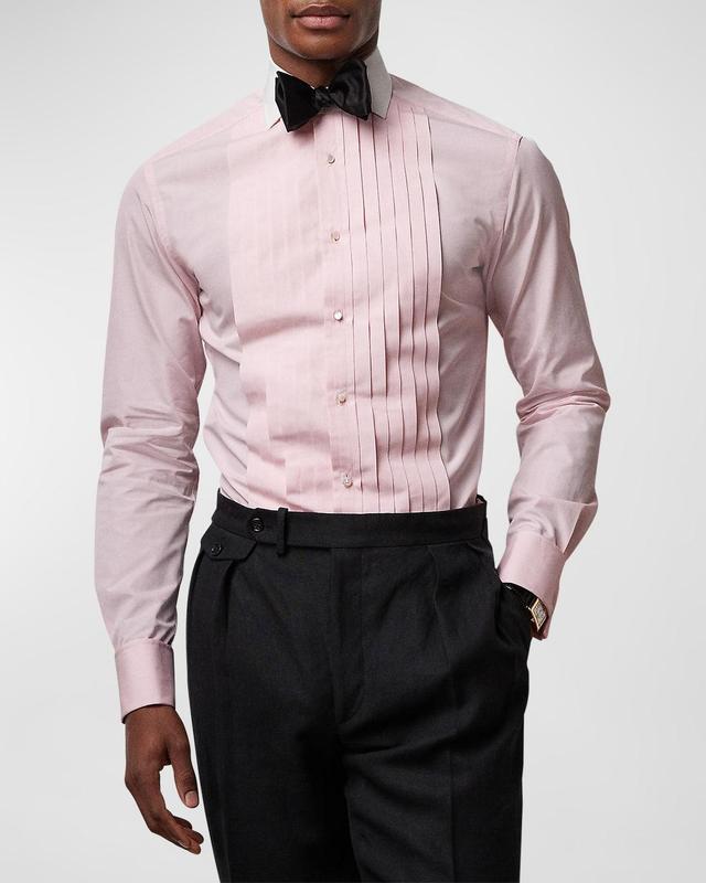 Mens Pleated French-Cuff Tuxedo Shirt Product Image