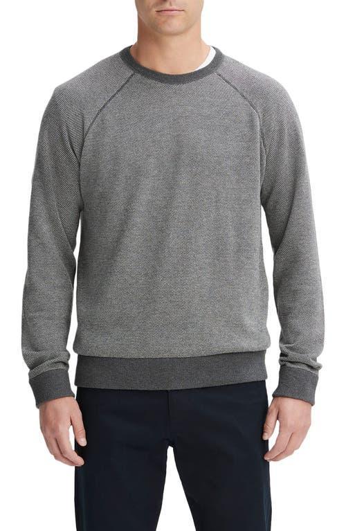 Vince Birdseye Jacquard Wool & Cotton Crewneck Sweater Product Image