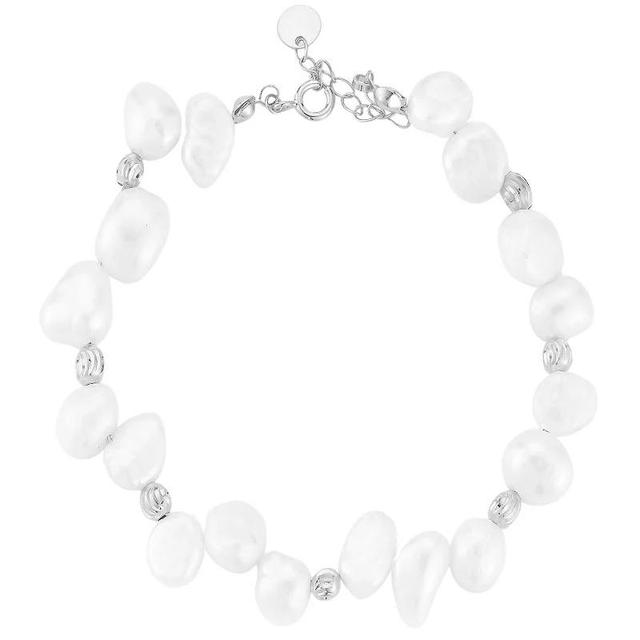 Sunkissed Sterling Freshwater Cultured Pearl Bracelet, Womens Silver Tone Product Image