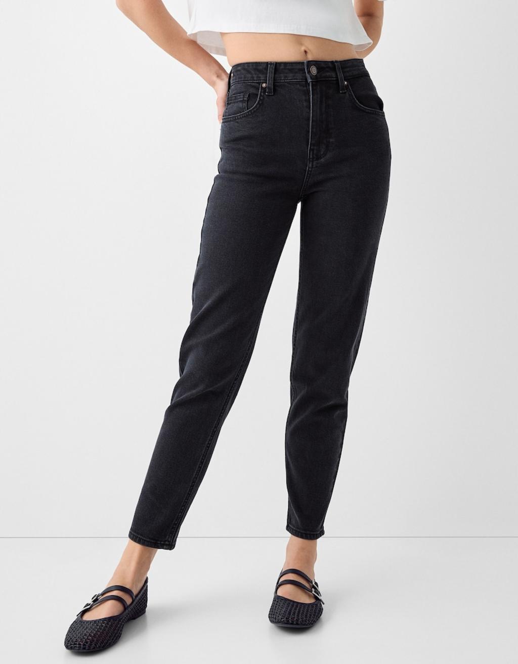 Bershka comfort fit mom jean in black  Product Image