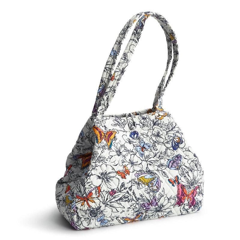 Vera Bradley Small Hathaway Tote Bag Women in Wing + Bloom Gray Product Image