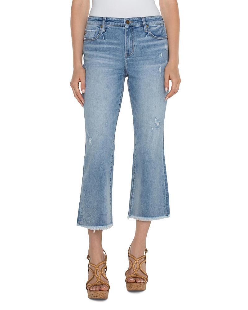 Liverpool Los Angeles Hannah Frayed Crop Flare Jeans Product Image