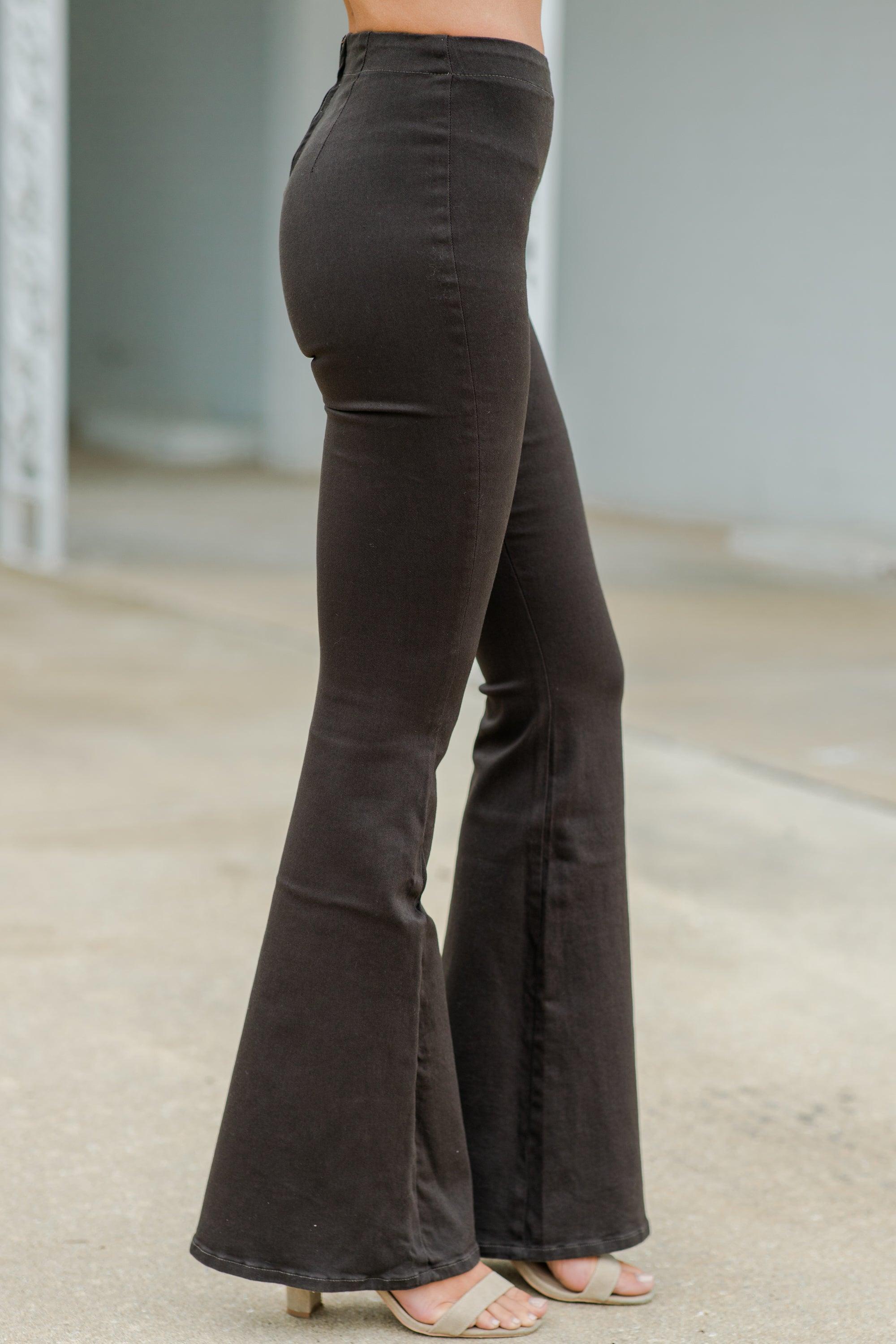 Go Have A Good Time Brown Flare Jeggings Female Product Image