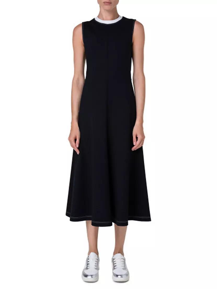 Jersey Crewneck Midi-Dress Product Image