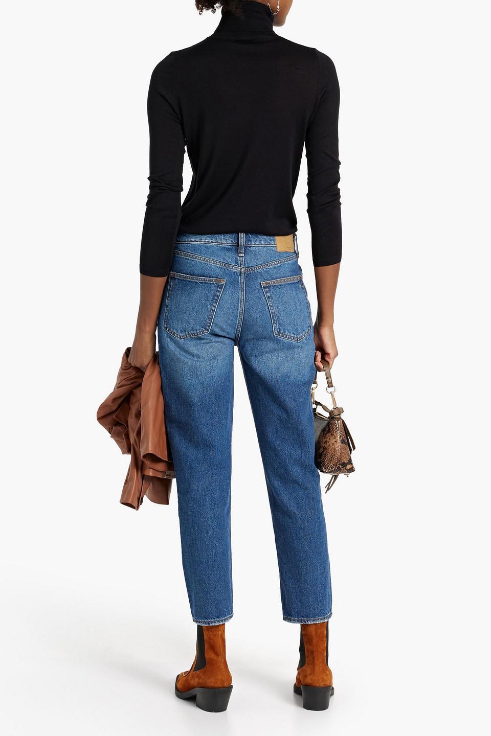 Nina Hoch Sitzende Cropped Jeans Mit Geradem Bein In Mid Denim Product Image