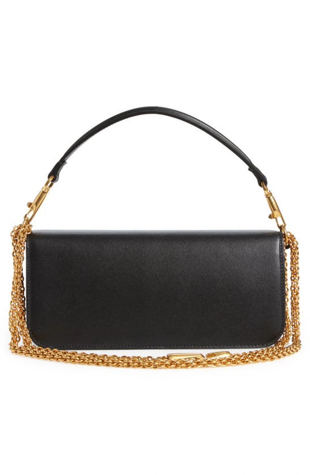 Vlogo Leather Shoulder Bag In Nero Product Image