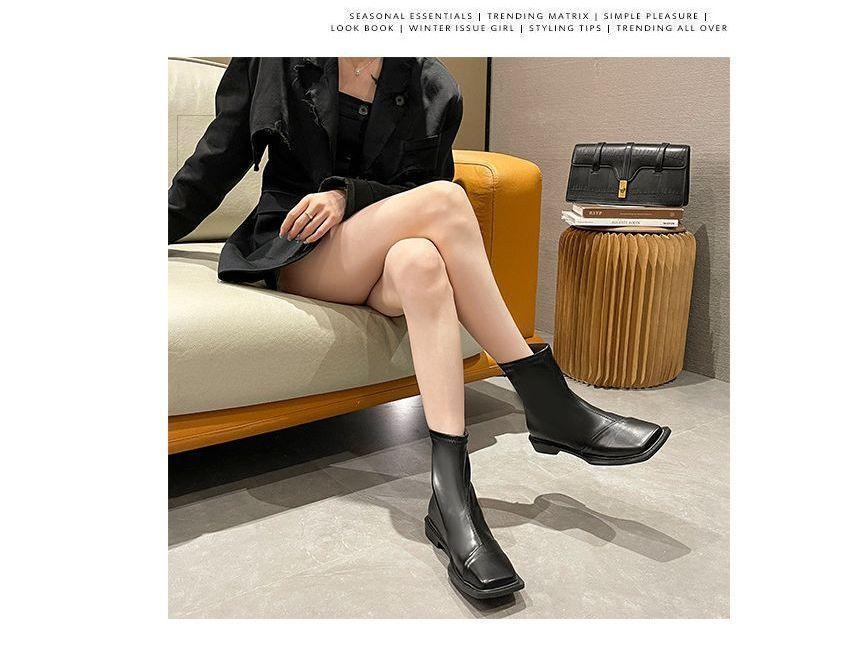 Square Toe Mid-Calf Boots Product Image