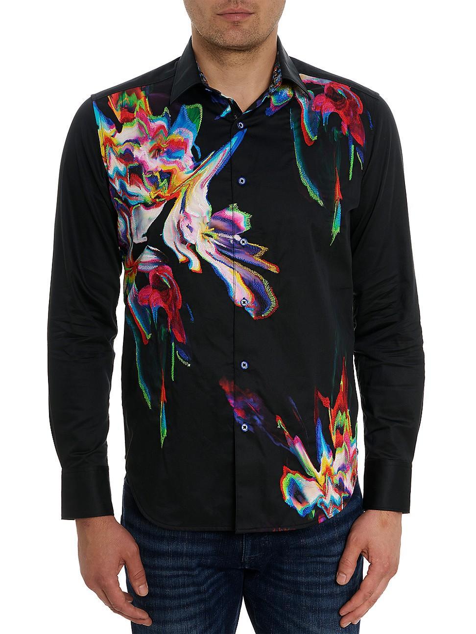 Mens Aurora Graphic Button-Front Shirt Product Image