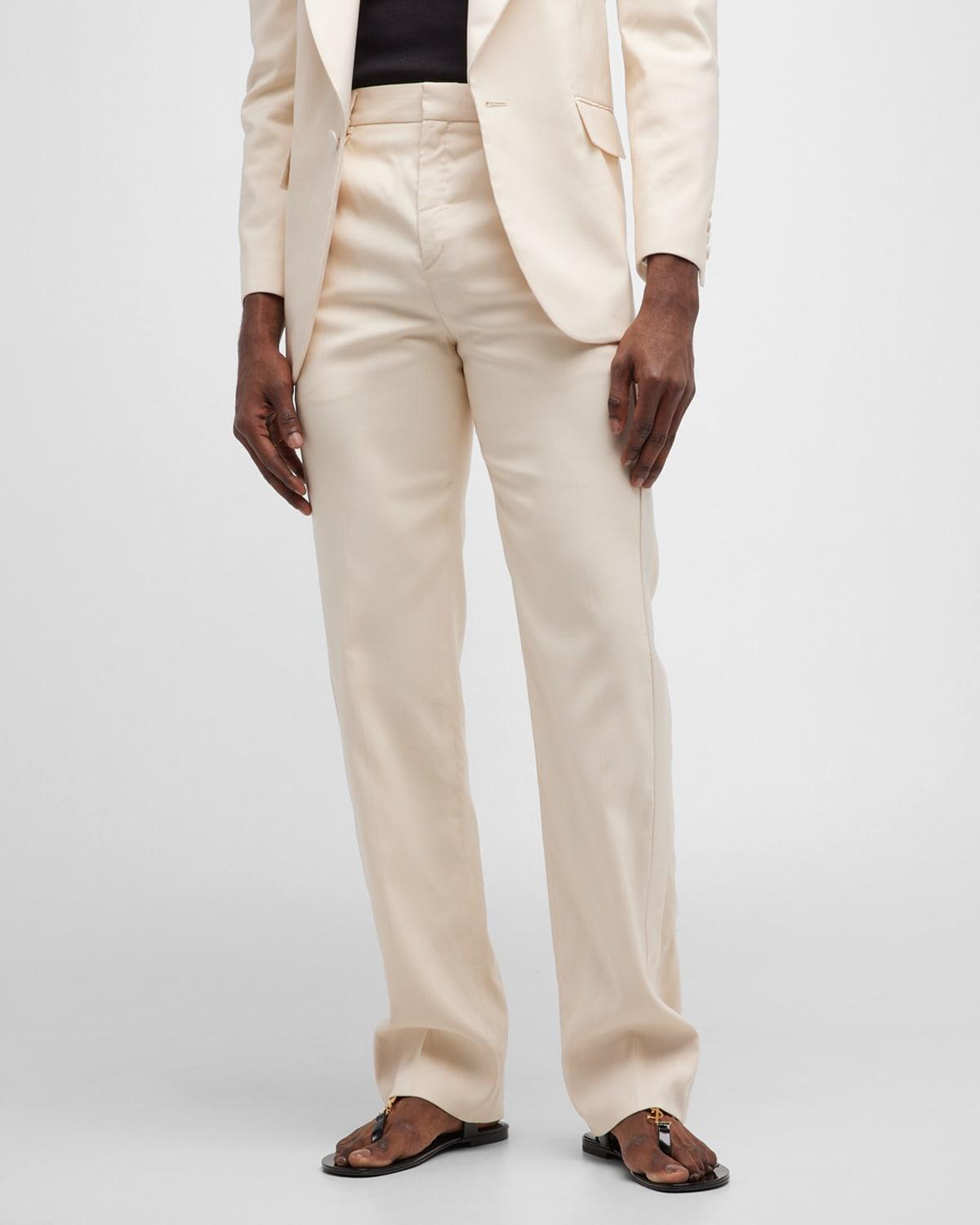 Mens Straight-Leg Silk Tuxedo Pants Product Image