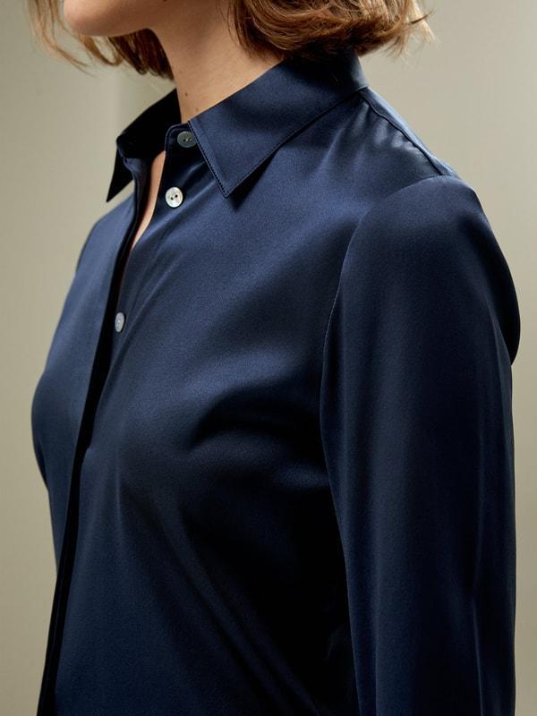 Elegant Silhouette Silk Shirt Product Image