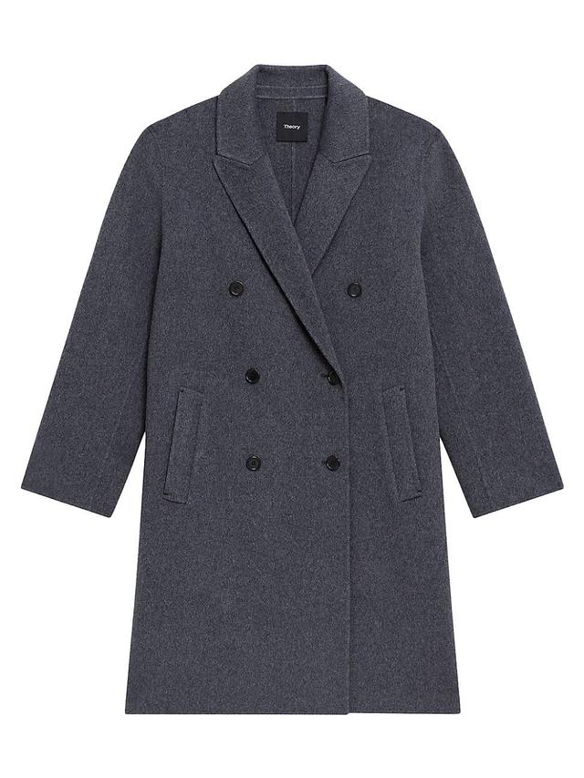 Womens Wool-Blend Double-Breasted Coat Product Image