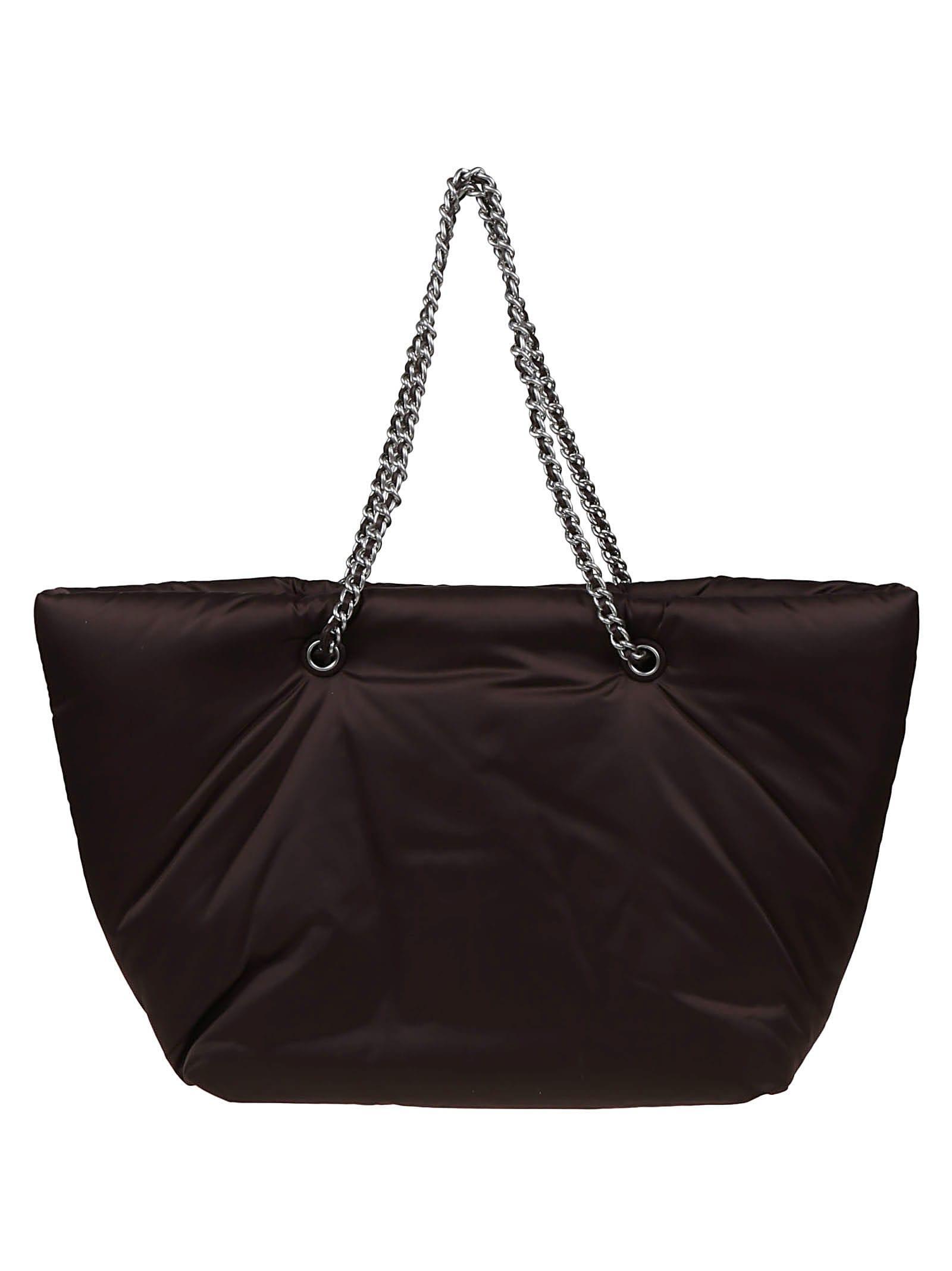 Ella Puffy Chain Tote In Black Product Image