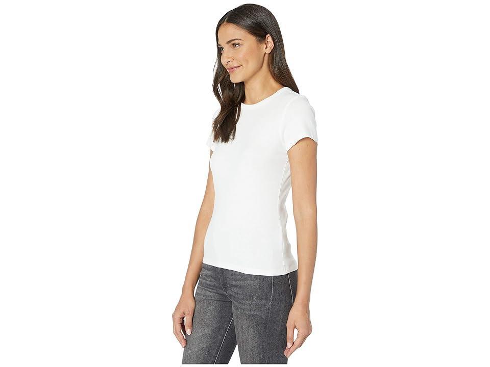 Lilla P 1x1 Rib Short Sleeve Crew Neck T-Shirt (White) Women's Clothing product image