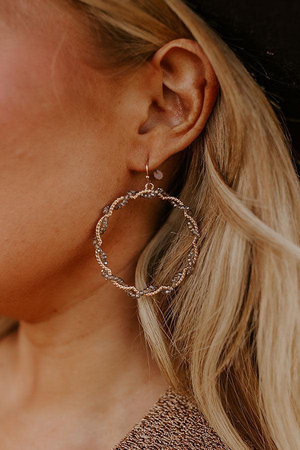 Meadow Melodies Hoop Earrings In Grey Product Image