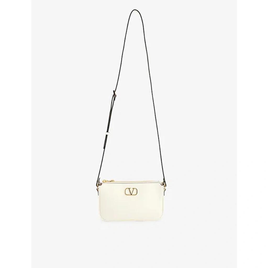 VALENTINO GARAVANI Valentino Ivory Brand-plaque Leather Crossbody Bag Product Image