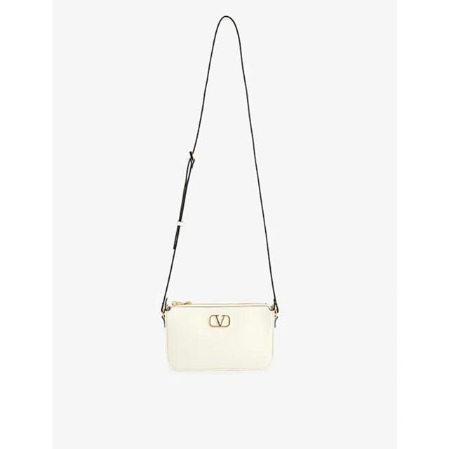 VALENTINO GARAVANI Valentino Ivory Brand-plaque Leather Crossbody Bag Product Image