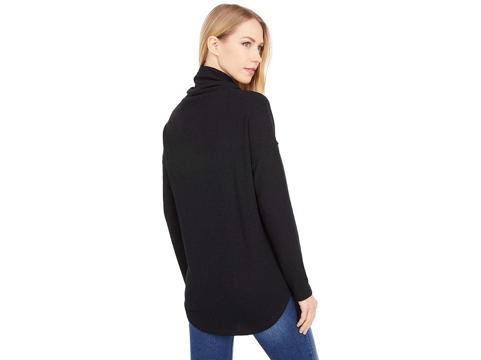 Lilla P Dropped Shoulder Cowl Neck Top (Black) Women's T Shirt Product Image