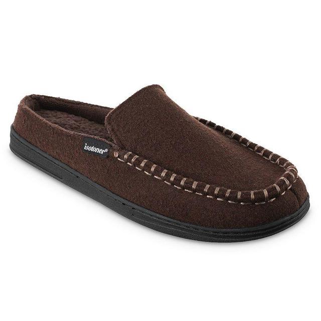 isotoner Faux Woolen Grady Moccasin Hoodback Mens Slippers Dark Brown Product Image