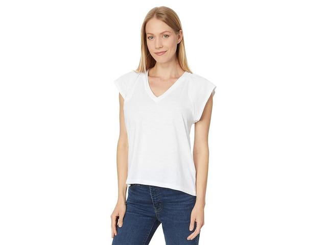 Lilla P Shirred Shoulder V-Neck Women's Clothing Product Image