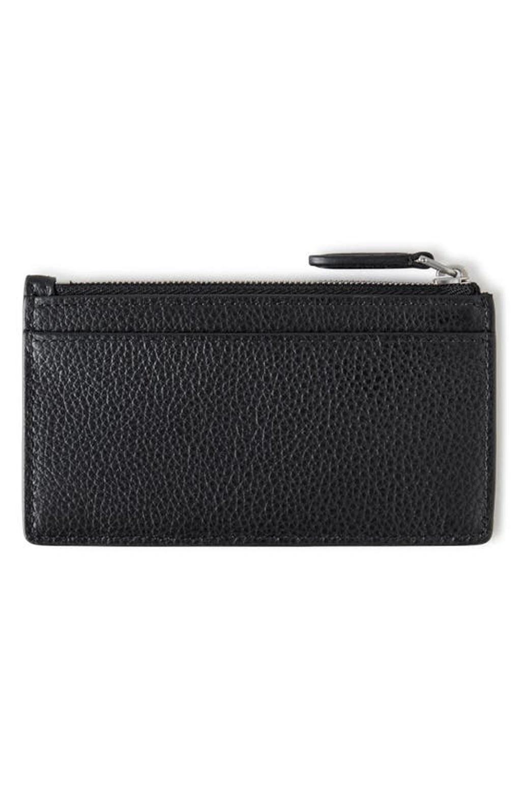 Continental Zip Leather Card Holder In Black Product Image