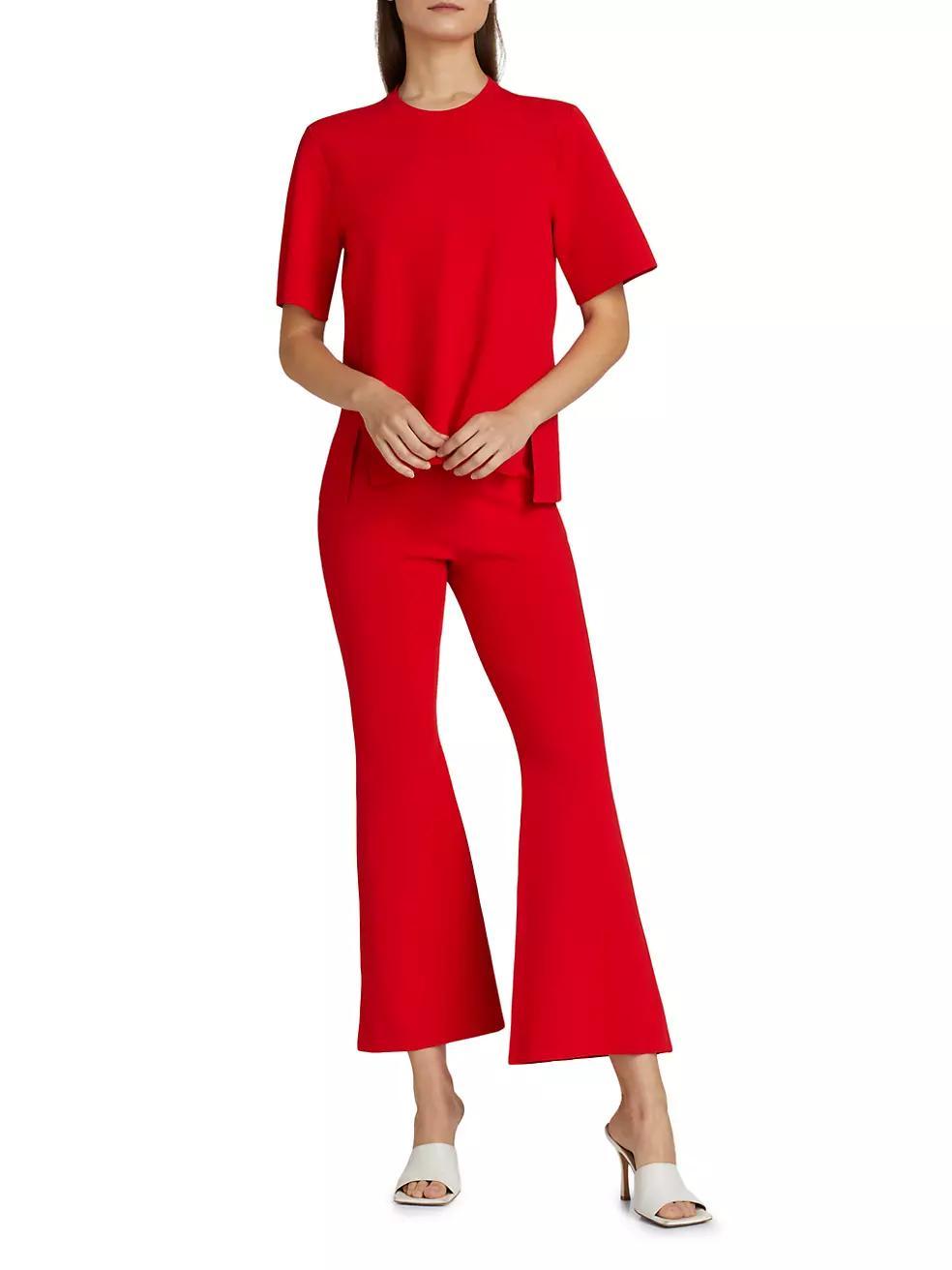 Compact Knit Kick-Flare Pants Product Image