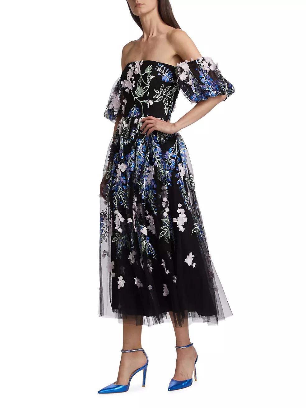 Floral Off-The-Shoulder Midi-Dress Product Image