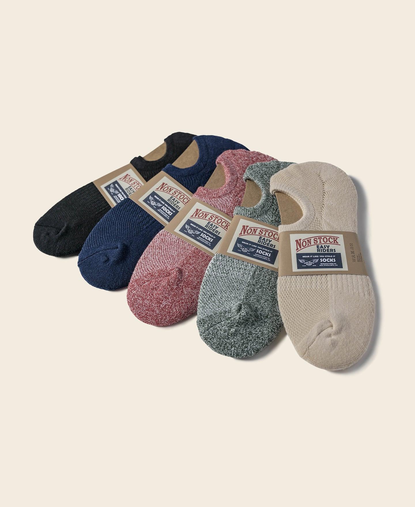 Colored Cotton No Show Socks - Sage Green Product Image