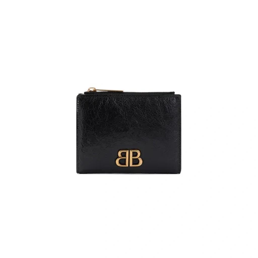 BALENCIAGA Monaco Bifold Wallet Accessories In Black Product Image