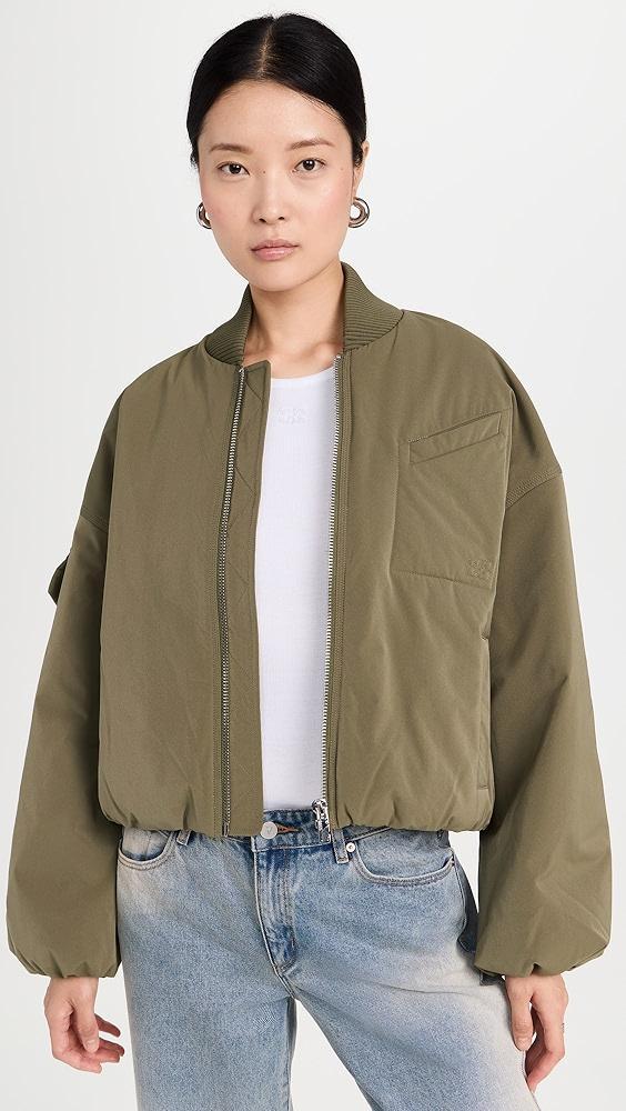 GANNI Light Twill Oversized Short Bomber Jacket | Shopbop Product Image