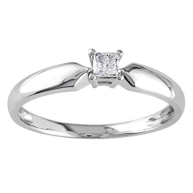 Stella Grace 10k White Gold 1/10 Carat T.W. Diamond Solitaire Engagement Ring, Womens Product Image