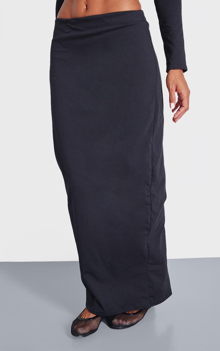 Black Low Rise Maxi Skirt Product Image